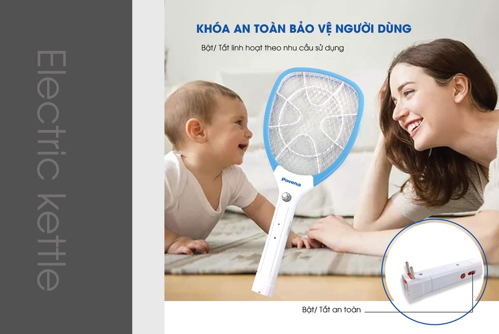 Mô tả Vợt Muỗi POVENA Màu Xanh PVN-MQ22 - 2