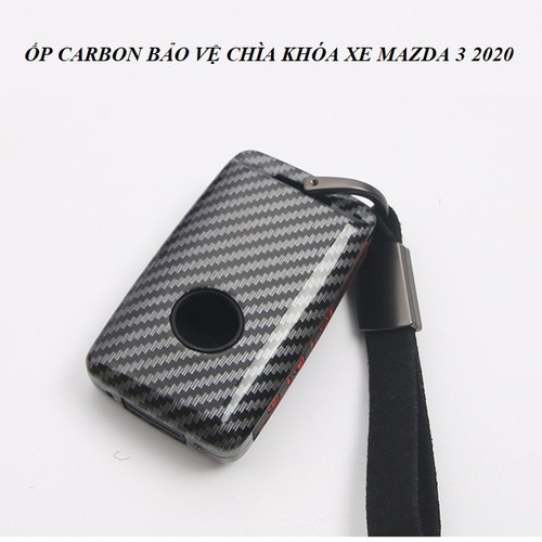 Ốp chìa khóa ô tô Mazda 3 2020, vân carbon cao cấp