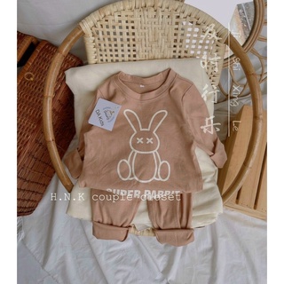 Bộ dài cotton cho bé, bộ thun díp bé trai bé gái. Bộ dài chui đầu bé trai bé gái