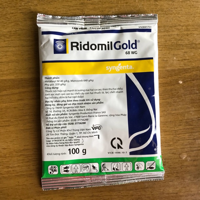 Ridomil Gold 100gram Thuốc Trị Bệnh Nấm vi khuẩn vàng lá, thán thư, rỉ ...