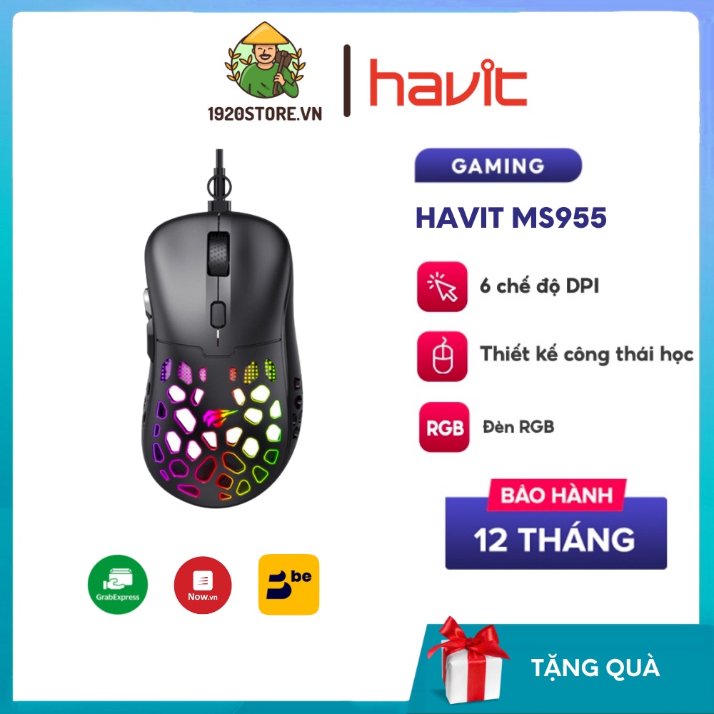 【Giao Hỏa Tốc】Chuột Gaming Có Dây HAVIT MS955 LED RGB, 6 Chế Độ DPI ...