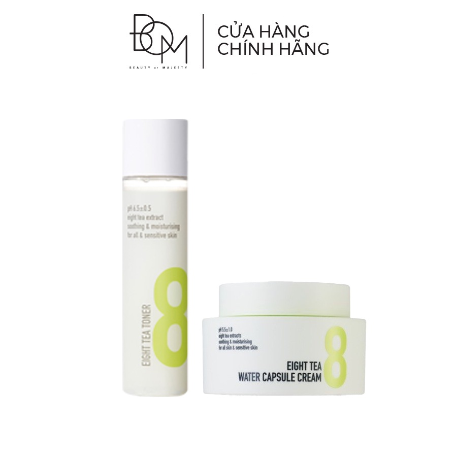 Ảnh Bộ đôi chăm sóc da nước cân bằng và kem dưỡng Bom Eight Tea 1