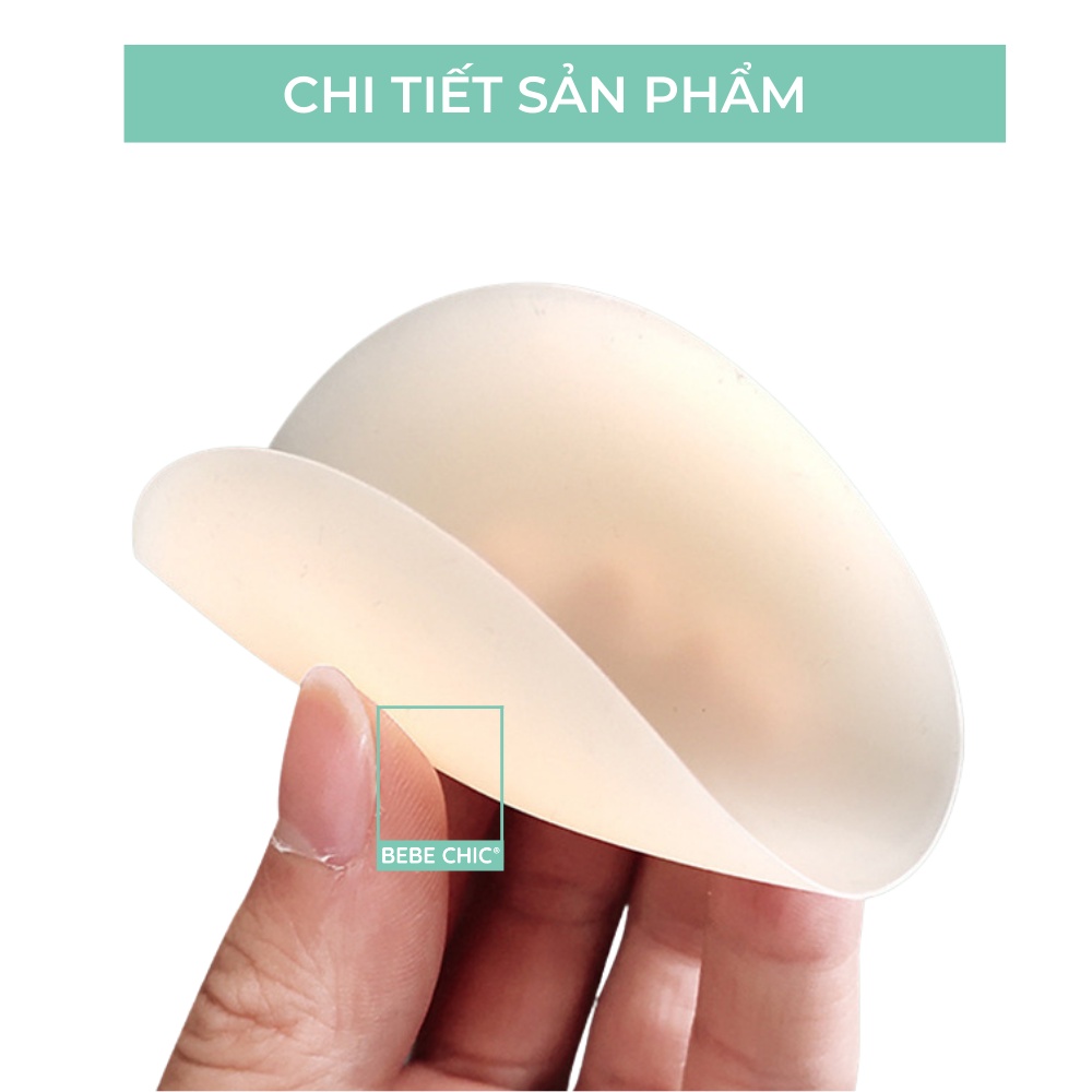 2 Miếng Dán Ngực Silicone BEBECHIC Dùng Nhiều Lần, Keo Siêu Dính (7cm)