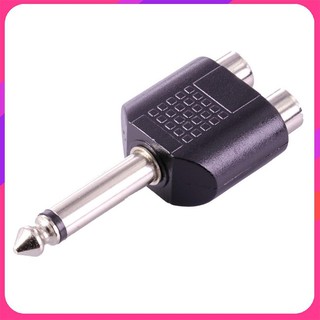 Đầu Chuyển Đổi 6.5mm - 6 ly sang 2 Cổng Rca / Hoa sen / AV bông sen