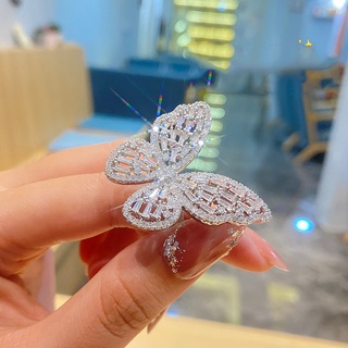 Nhẫn Hở Hình Bướm Đính Đá Thời Trang Âu Mỹ Sang Trọng