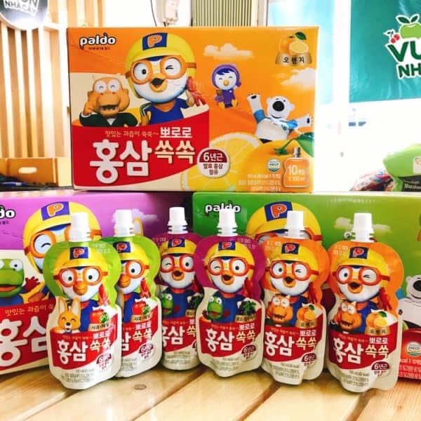 Nước hồng sâm trái cây pororo đủ vị cho bé 100ml [ Date Mới Nhất ] - hanzo2009