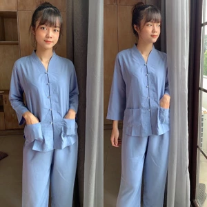 Bà Lai 2Túi Áo Nữ # Đồ Bộ Nữ Đi Chùa