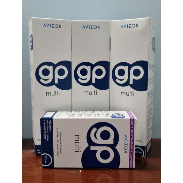 [3+1 GP 60ml] Combo 3 chai dung dịch ngâm rửa kính áp tròng cứng Avizor ...