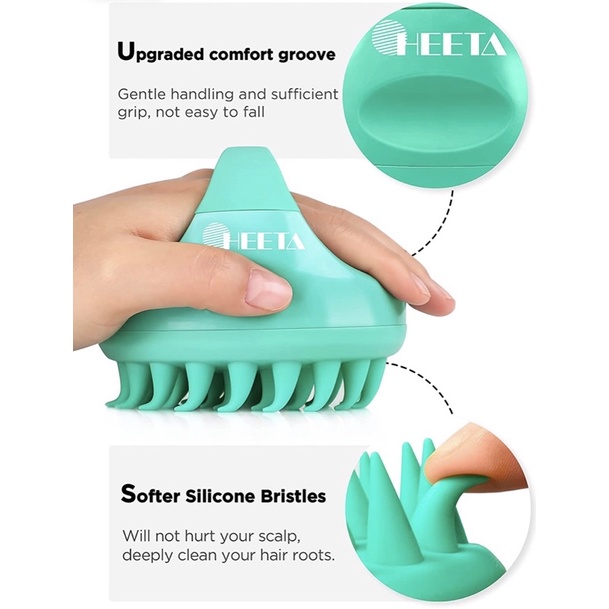 [BILL MỸ] LƯỢC GỘI ĐẦU SILICONE HEETA SHAMPOO BRUSH HÀNG US PHIÊN BẢN