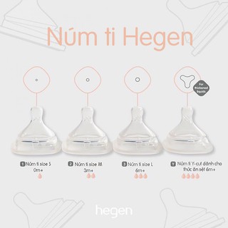 Núm ty HEGEN dành cho bé 0m+ / 3m+ / 6m+ / Y-cut 6m+