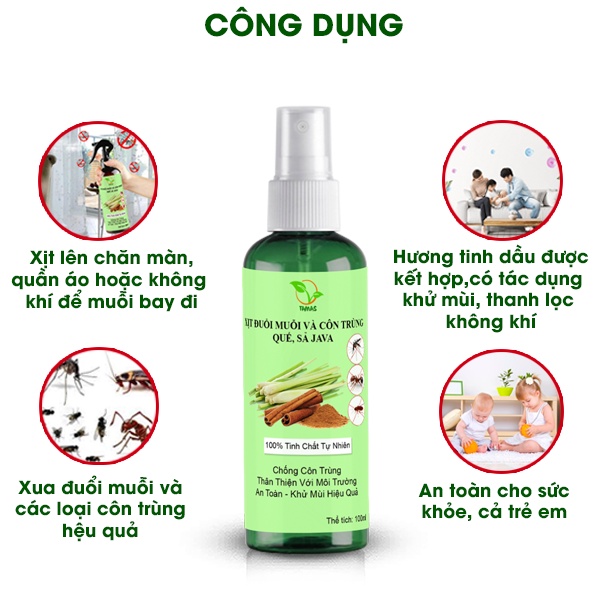 Ảnh Combo 2 Chai Dung Dịch Xịt Đuổi Muỗi Và Côn Trùng, Xịt Phòng Sả Chanh TAMAS 100ml- Chai Xịt Tinh Dầu Đuổi Muỗi Cho Bé 2