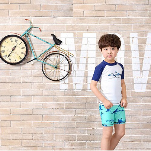 Đồ bơi trẻ em - Áo bơi ngắn tay họa tiết cá mập kèm mũ SPORTY SW9045