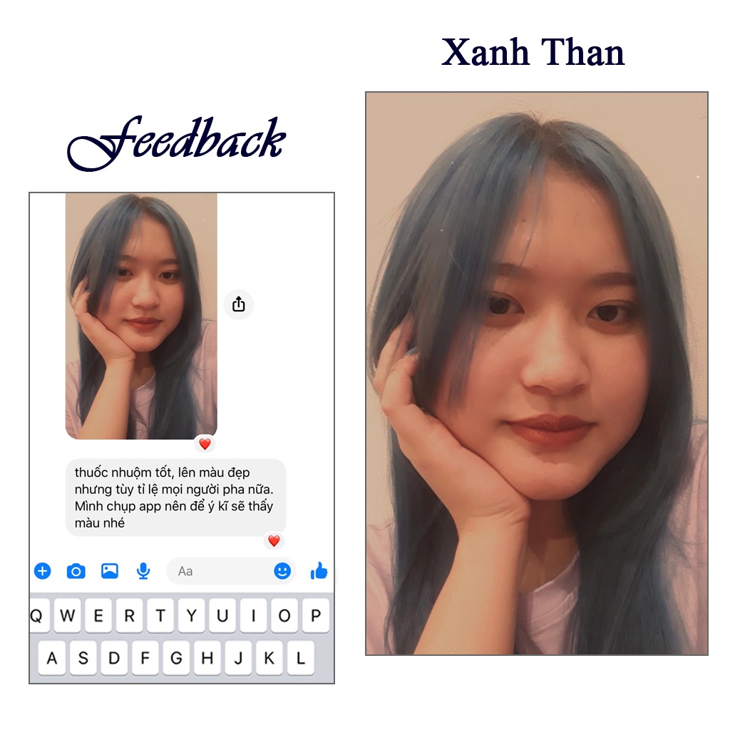Thuốc nhuộm tóc màu Xanh Than 100ml màu nhuộm lên chuẩn tone