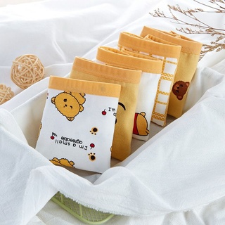 [T10 Happy bear] Set 5 quần lót trẻ em bé gái, chip cho bé gái hình Maruka Fashion hình gấu vàng siêu đáng yêu