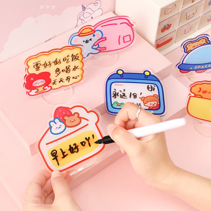 Bảng mini nhựa ghi chú hình cute 7.3x11CM