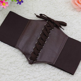 Vipdeal1 Nữ Giả Da Underbust Corset Thắt Lưng Steampunk Vintage Bustier Criss Cho Chéo Ren Co Giãn Cinch