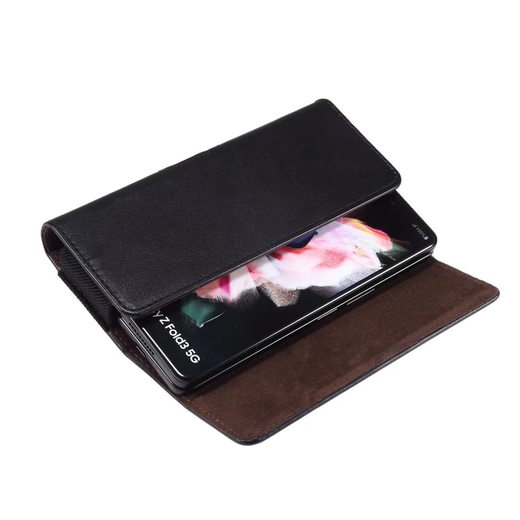 Ví Da Dành Cho Samsung Galaxy Z Fold 7 6 3 5G Gấp 5 4 Thẻ Thắt Lưng Gói Thắt Lưng Kẹp Túi Ngoài Trời Điện Thoại Di Động Túi Vỏ W22 Bao