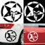 JUIC 13x13cm Nhãn dán ô tô Cool Auto Phản quang Skull Pentagram