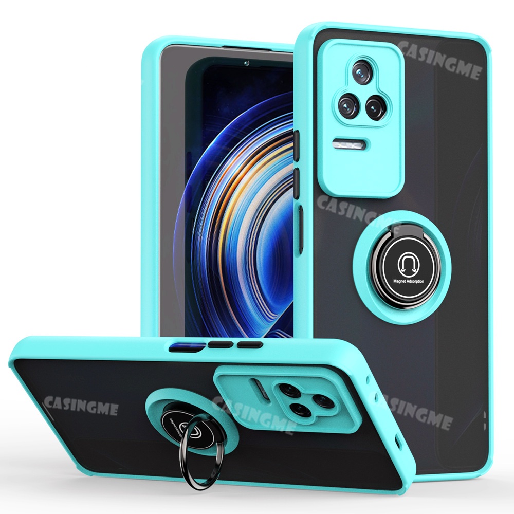 Ốp Điện Thoại Nhám Trong Suốt Chống Sốc Có Vòng Đỡ Nam Châm Thời Trang Cho Xiaomi POCO F4 Redmi K40S K50 Pro