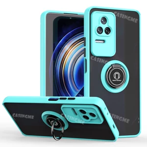 Ốp Điện Thoại Nhám Trong Suốt Chống Sốc Có Vòng Đỡ Nam Châm Thời Trang Cho Xiaomi POCO F4 Redmi K40S K50 Pro