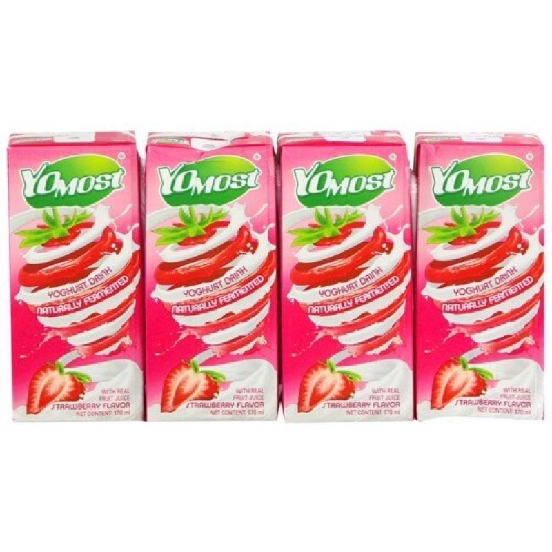 Sữa chua uống Yomost lốc 180ml hương cam và dâu | Shopee Việt Nam