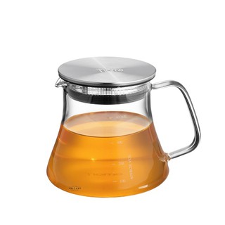 Volcano Bình pha cà phê thủy tinh chịu nhiệt Tiamo 400ml nắp inox