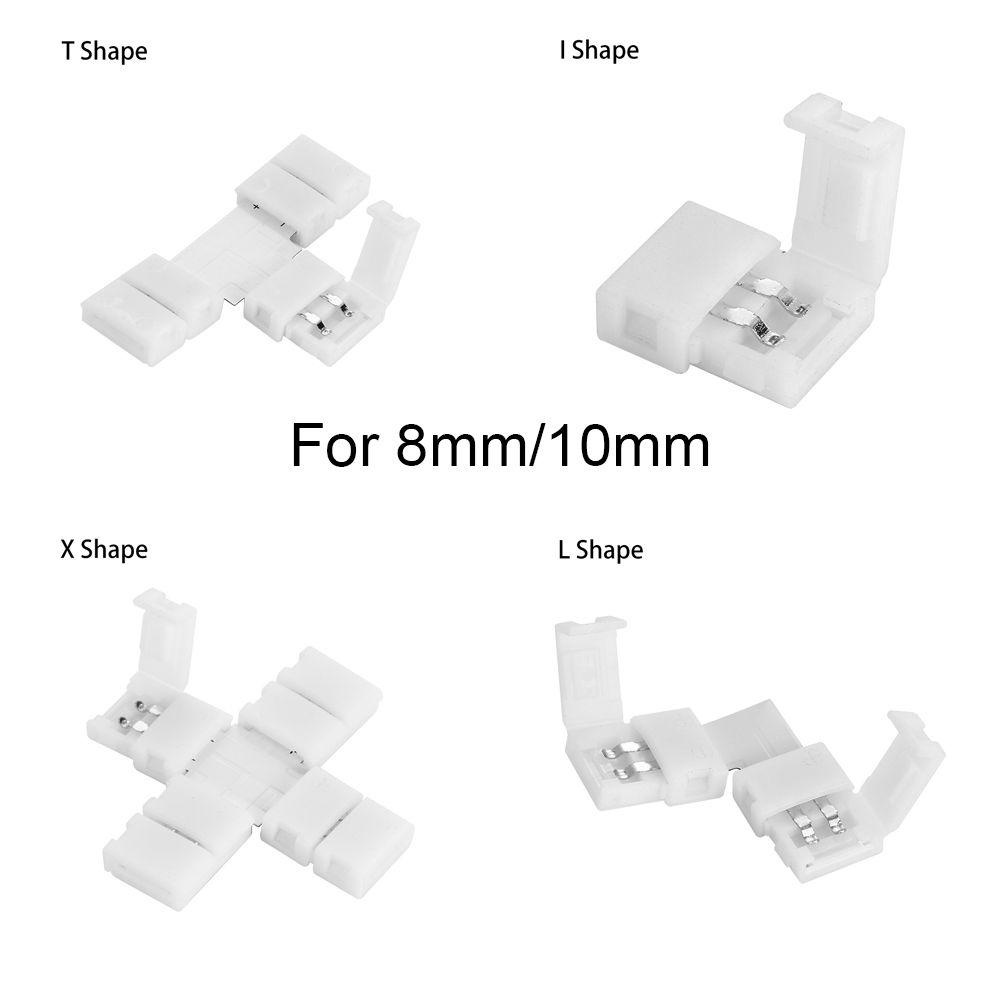 YOFFOR 1 / 5 / 10 Cái Đầu Nối Dải LED Kẹp Khớp Nối Góc Hàn Miễn Phí 8mm 10mm