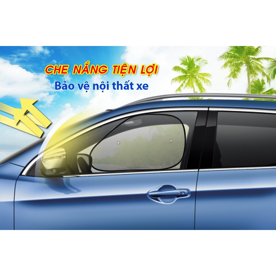 Combo 2 Tấm Che Nắng Ô Tô Kính Hông Bạch Kim NB LXS002 (65x38 cm)