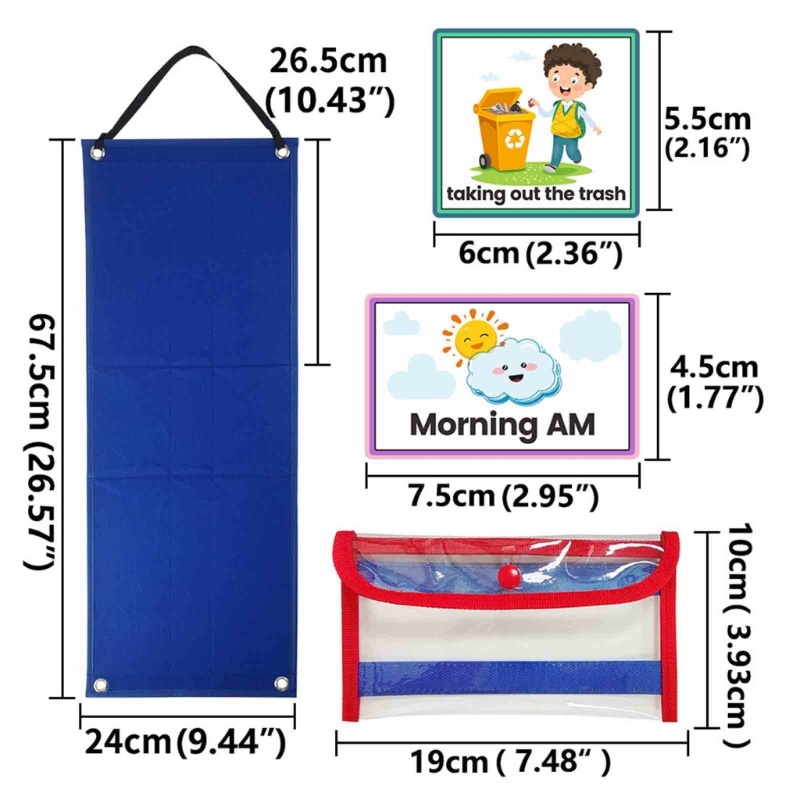 Un * Lịch trình trực quan cho trẻ em với 70 miếng Thẻ thường ngày Trình lập kế hoạch trực quan