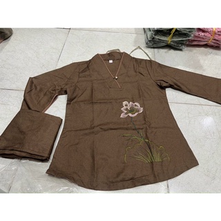Nút Ngọc LiNen ẤnĐộ Cao Cấp Nữ # Đồ Lam Đi Chùa