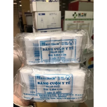 ✅[0.05m x2m] Băng gạc Cuộn Y Tế Size 0.05x2m Bảo Thạch,bông băng gạc cuộn y tế sơ cứu vết thương 0.05m x 2m bảo thạch