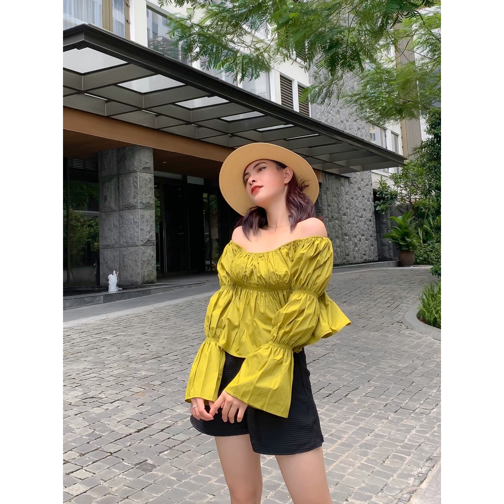 ÁO TRỄ VAI TAY PHỒNG BO CHUN NGỰC VÀ TAY XINH XẮN - TITI TOP