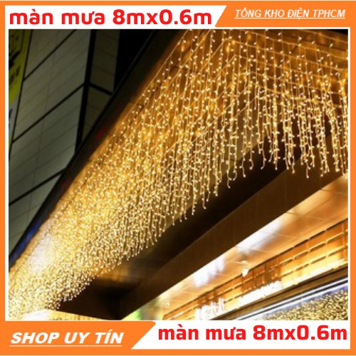 ĐÈN LED MÀNH THẢ TRANG TRÍ 8mx0.6m 32 SỢI ÁNH SÁNG VÀNG, dây led Trang ...