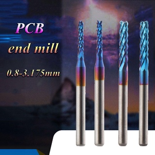 [Còn hàng] NEATDWELL 0.8-3.175mm End Mill Straight Shank Blue Titanium Coated Khắc Cắt cạnh