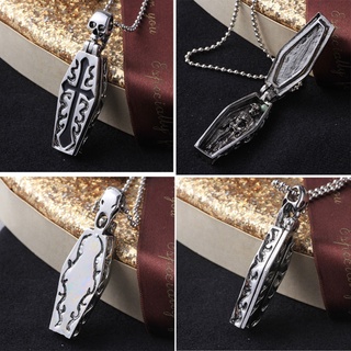 Kra Vintage Nam Steampunk Quan Tài Cho Ma Cà Rồng Bộ Xương Mặt Dây Chuyền Vòng Cổ Không Gỉ Ste