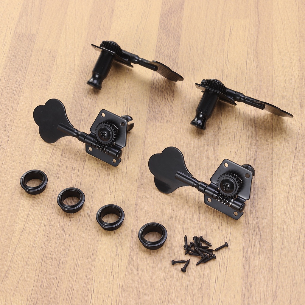 4 Miếng Điện Bass Tuner Peg Đen Guitar Mở Gear Chỉnh Chốt Đầu Máy Cho Precison Jazz Thay Thế Của