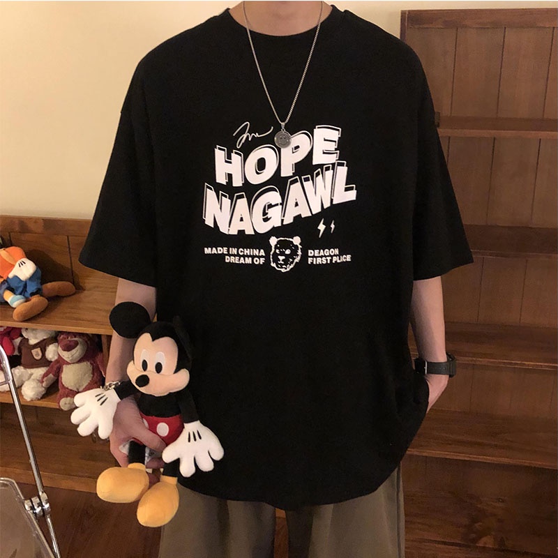 Áo Thun Nam Tay Lỡ HappyFamily Form Rộng Tay Lỡ HOPE NAGAWL Trẻ Trung Chất vải cotton 100 cao cấp
