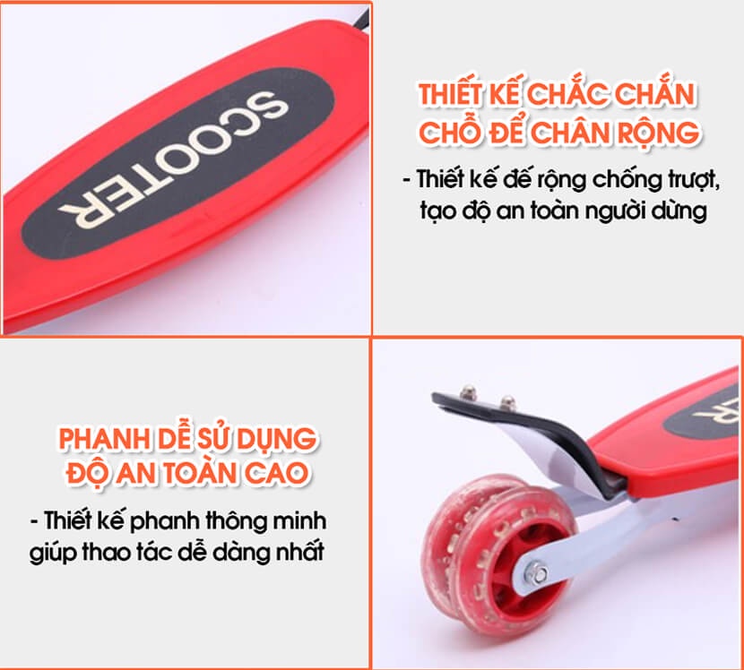 Mô tả Xe trượt scooter 3 bánh cho bé chính hãng BBT Global trẻ em từ 2-7 tuổi KM956A - 8