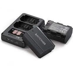 BỘ 2 PIN+SẠC ĐÔI SONY NP-FZ100 - RAVPOWER CHO MÁY ẢNH Sony A7 III, A7 IV,A7R III, A7R IV, A9, A6600.