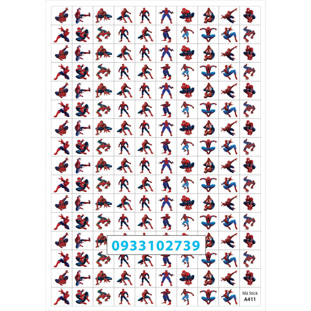 Sticker khen thưởng NGƯỜI NHỆN 7k/ tờ A4 - 159 Stick - SP11 | Shopee ...