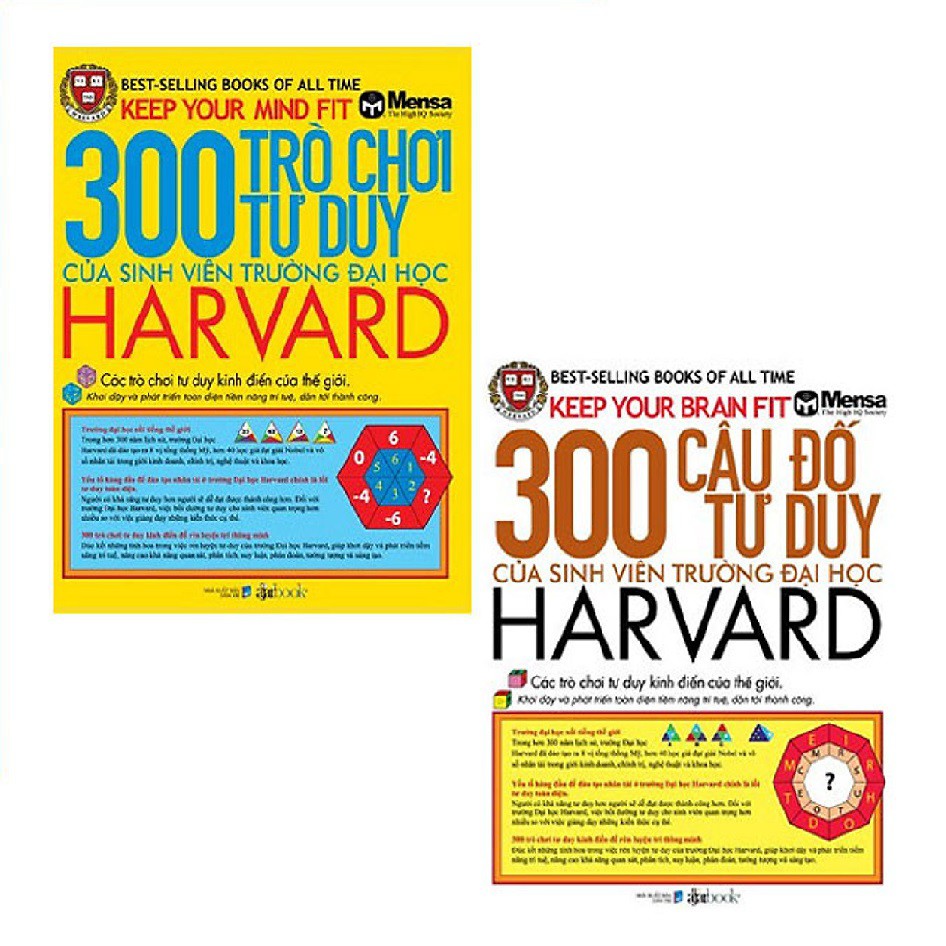 Sách - Combo 300 Trò Chơi Tư Duy và 300 Câu Đố Tư Duy Của Sinh Viên Trường Đại Học Harvard