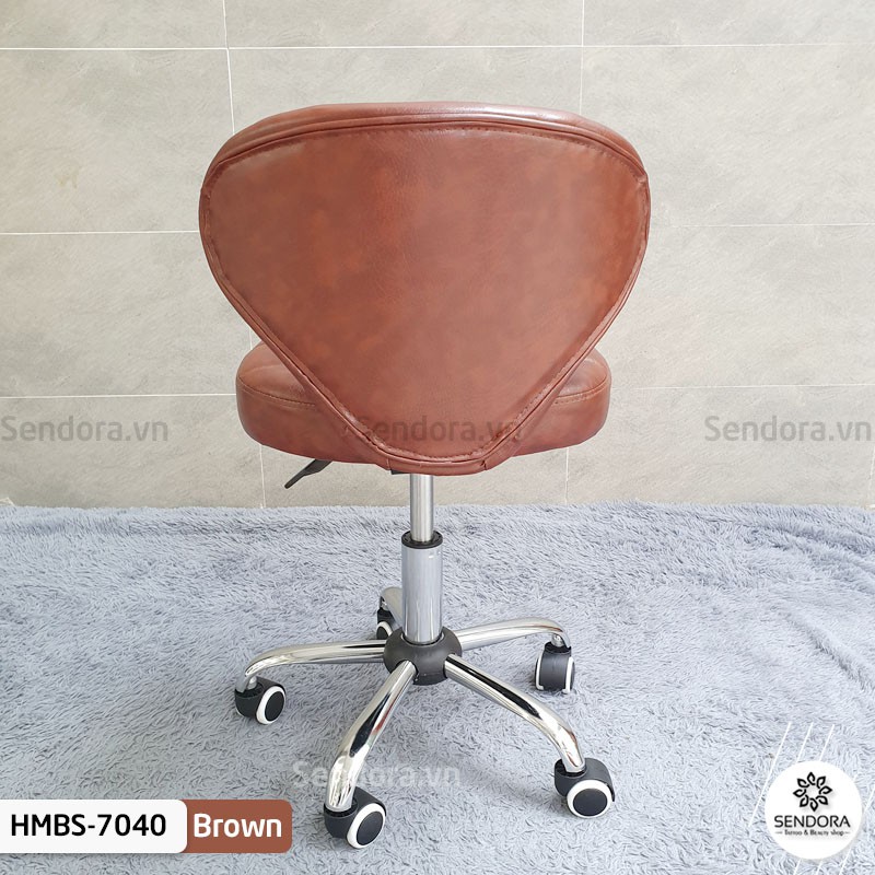 Ghế tựa lưng phun xăm, tiêm filer ghế xoay spa chân inox có tựa lưng