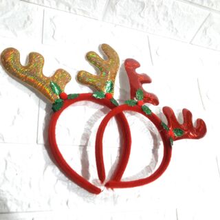 Bờm noel sừng tuần lộc có 2 màu cho bé