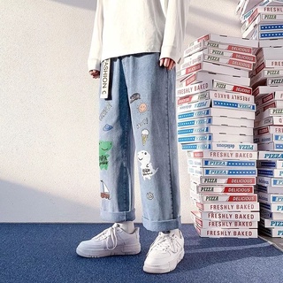 QUẦN BAGGY JEANS ỐNG RỘNG NAM-TAN-DÁNG SUÔNG -QJI3-THỜI TRANG UNISEX-có size Nam Nữ in dể phối đồ siêu đẹp màu xanh