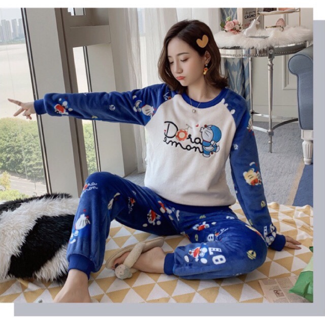 ĐỒ BỘ PYJAMAS BÔNG DORAEMON DOREMON | Shopee Việt Nam