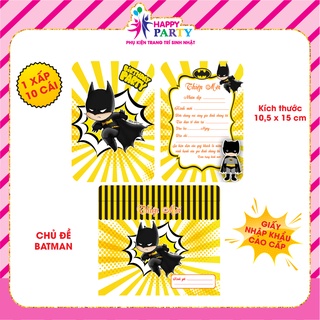 Thiệp sinh nhật, thiệp mời thôi nôi cao cấp cho bé trai HAPPY PARTY giấy nhập khẩu cao cấp kt 10.5 x 15 cm