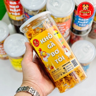 Khô Gà Bơ Tỏi Xé Cay 💖TIGER FOOD💖 Khô Gà Bơ Tỏi Đậm Vị Siêu Ngon Lon 300g - Đồ Ăn Vặt Sài Gòn