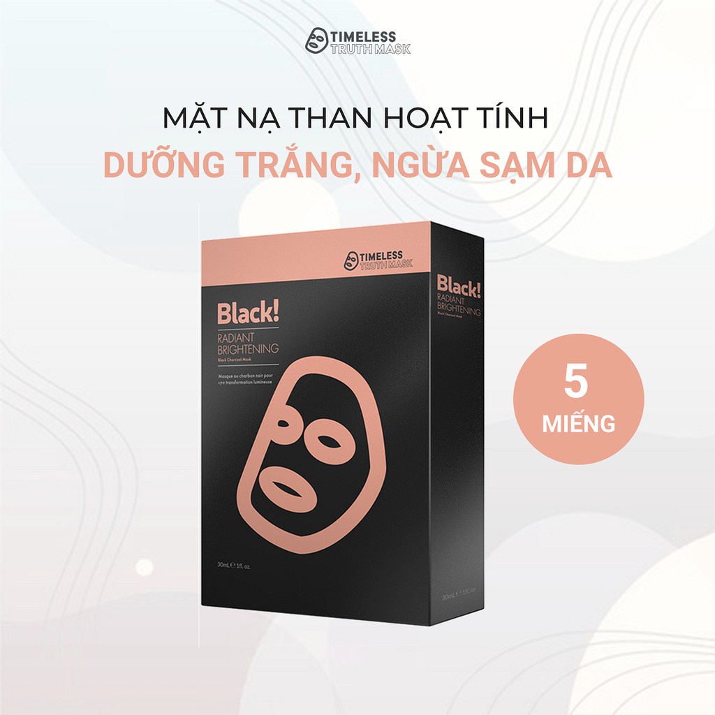 Ảnh Mặt nạ than hoạt tính dưỡng trắng, ngừa sạm da Timeless Truth Mask - Black Radiant (5 miếng x 30ml) 2