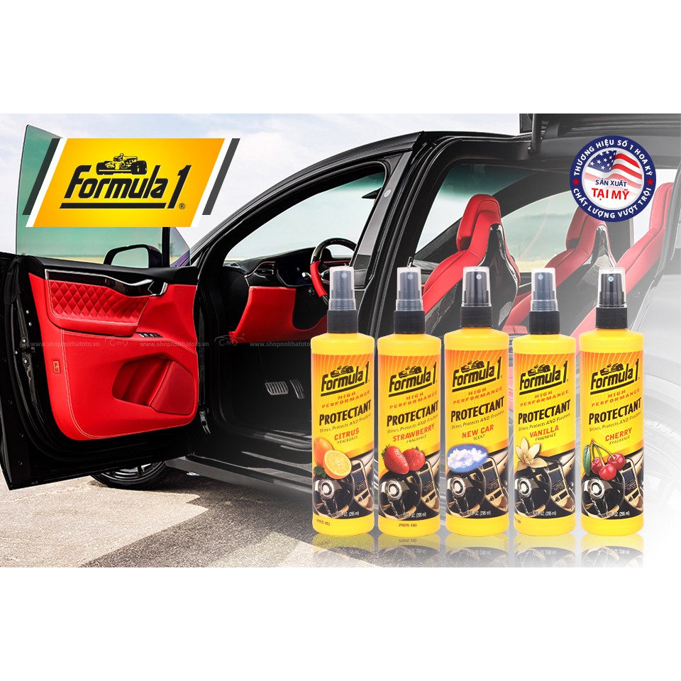 Bảo Dưỡng Và Vệ Sinh Taplo 2 Trong 1 Hương Cam Dạng Xịt FORMULA 1 613823 295ml Phù Hợp Cho Nhiều Dòng Xe Ô Tô Xe Máy