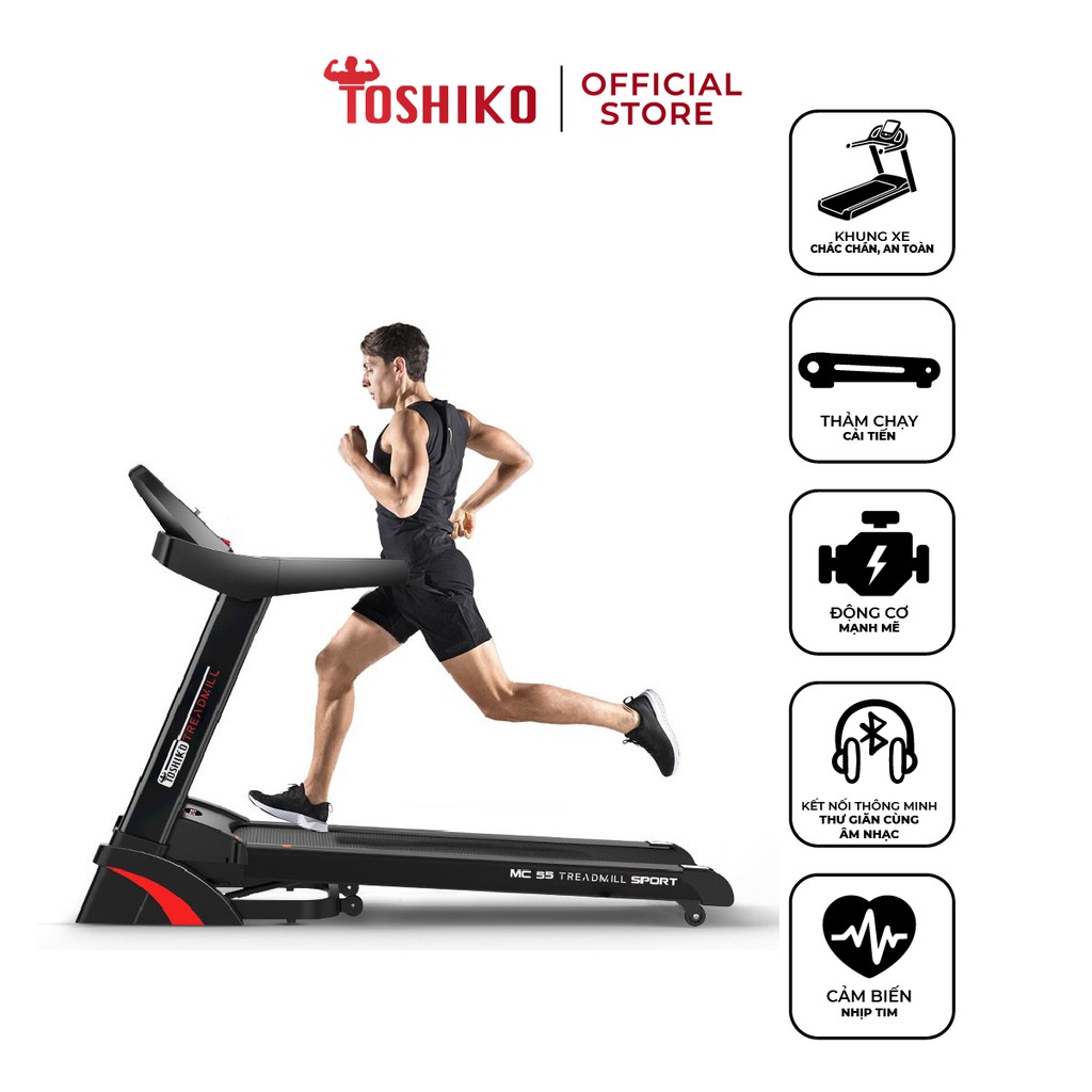 Ảnh Máy chạy bộ thể dục thể thao tại nhà Toshiko MC55 Pro hàng chính hãng, bảo hành 3 năm 2